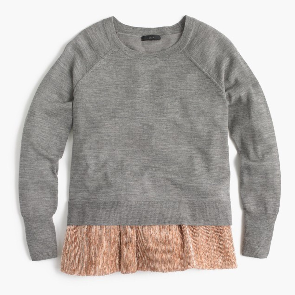 J. Crew Collection crewneck with layered lamé * XL
